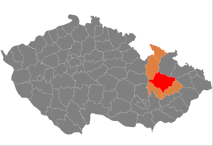 Район Оломоуц на карте