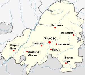 Граховский район, карта