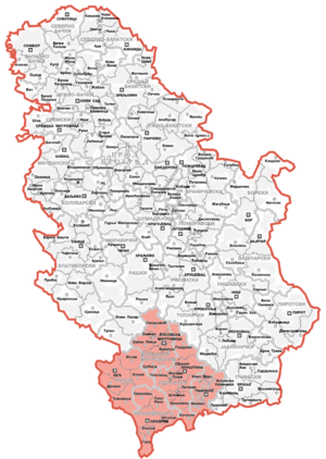 Автономный Край Косово и Метохия на карте