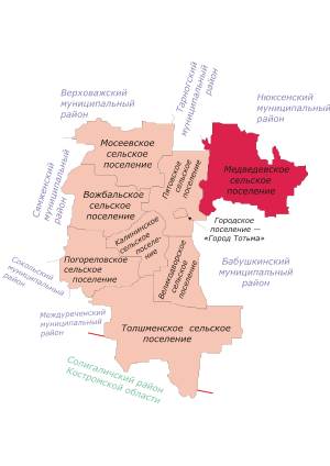 Муниципальное образование «Медведевское» на карте