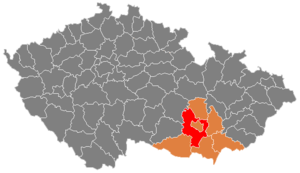 Район Брно-пригород на карте