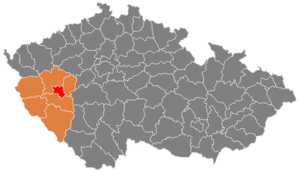 Район Пльзень-город на карте