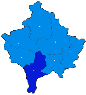 Призренский округ на карте
