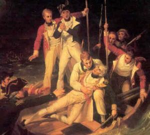 Richard Westall, Ранение Нельсона при Тенерифе в ночь 24 июля 1797, масло, холст