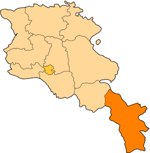 Сюникская область на карте