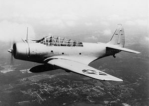 TBD-1 in flight Anacostia left side 1937.jpg