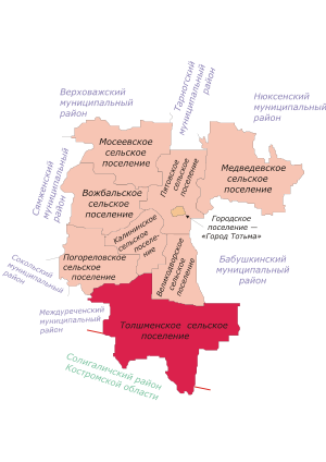 Муниципальное образование «Толшменское» на карте