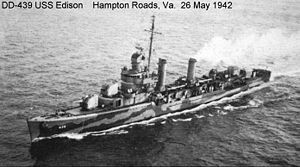 эсминец USS Edison (DD-439) типа «Гливс»