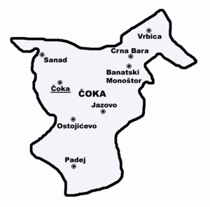 Община Чока, карта