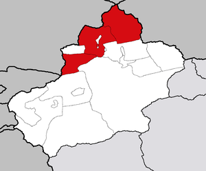 Или-Казахский автономный округ на карте