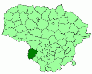 Вилкавишкский район на карте