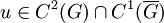 u\in C^2(G)\cap C^1(\overline{G})