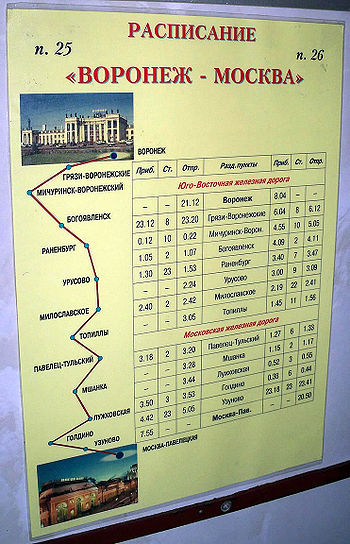 Расписание движения поездов ржд