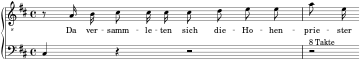 BWV 244 Incipit Nr. 4 Da versammleten sich.svg