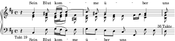 BWV 244 Incipit Nr. 59d Sein Blut komme.svg