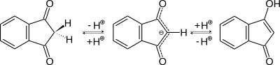 Кето-енольная таутомерия индандиона‎