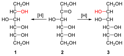 Reduction of fructose.svg