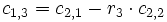  c_{1,3} =  c_{2,1} - r_3 \cdot c_{2,2}