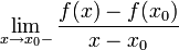 \lim\limits_{x \to x_0-} \frac{f(x) - f(x_0)}{x - x_0}