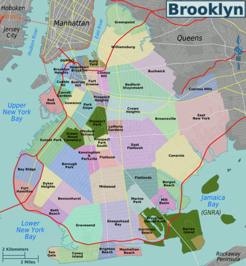 Карта районов Бруклина