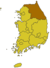 Канвондо на карте Южной Кореи