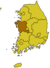 Чхунчхон-Намдо на карте Южной Кореи