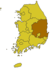 Кёнсан-Пукто на карте Южной Кореи