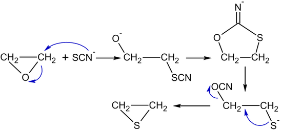 Механизм синтеза тиирана из окиси этилена под действием тиоцианат-ионов