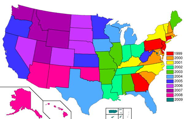 Statehood quarters map 2009.png