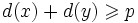 d(x)+d(y)\geqslant p