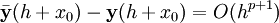 \bar\textbf{y}(h+x_0)-\textbf{y}(h+x_0)=O(h^{p+1})