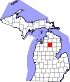 Map of Michigan highlighting Crawford County.svg