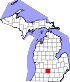 Map of Michigan highlighting Eaton County.svg