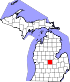 Map of Michigan highlighting Gratiot County.svg