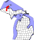 Map of Michigan highlighting Houghton County.svg