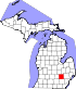 Map of Michigan highlighting Livingston County.svg