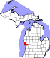 Map of Michigan highlighting Muskegon County.svg