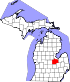 Map of Michigan highlighting Saginaw County.svg