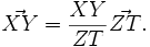 \vec{XY}=\frac{XY}{ZT}\vec{ZT}.