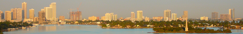 Мидтаун Майами. Вид из Майами Бич, январь 2008 года.