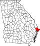 Округ Чатем на карте штата.