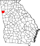 Округ Харальсон на карте штата.