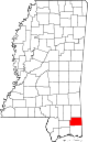 Округ Джордж на карте штата.