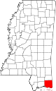 Округ Джексон на карте штата.