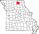 A state map highlighting Adair County in the northern part of the state.
