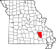 A state map highlighting Reynolds County in the southeastern part of the state.
