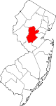 Округ Сомерсет на карте штата.