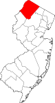 Округ Сассекс на карте штата.