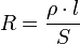 R=\frac<\rho \cdot l></noscript><S>» width=»» height=»»/></p> <h2>Обобщение понятия удельного сопротивления</h2> <p>Удельное сопротивление можно определить также для неоднородного материала, свойства которого меняются от точки к точке. В этом случае оно является не константой, а скалярной функцией — коэффициентом, связывающим напряжённость электрического поля <img src=