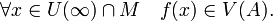 \forall x \in U(\infty) \cap M\quad f(x) \in V(A).